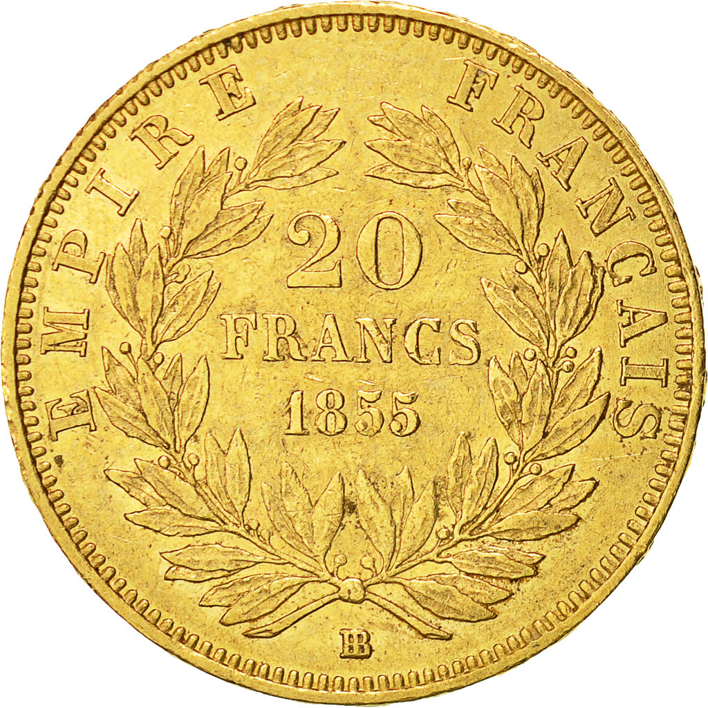 Münze, Frankreich, Napoleon III, Napoléon III, 20 Francs, 1855, Strasbourg