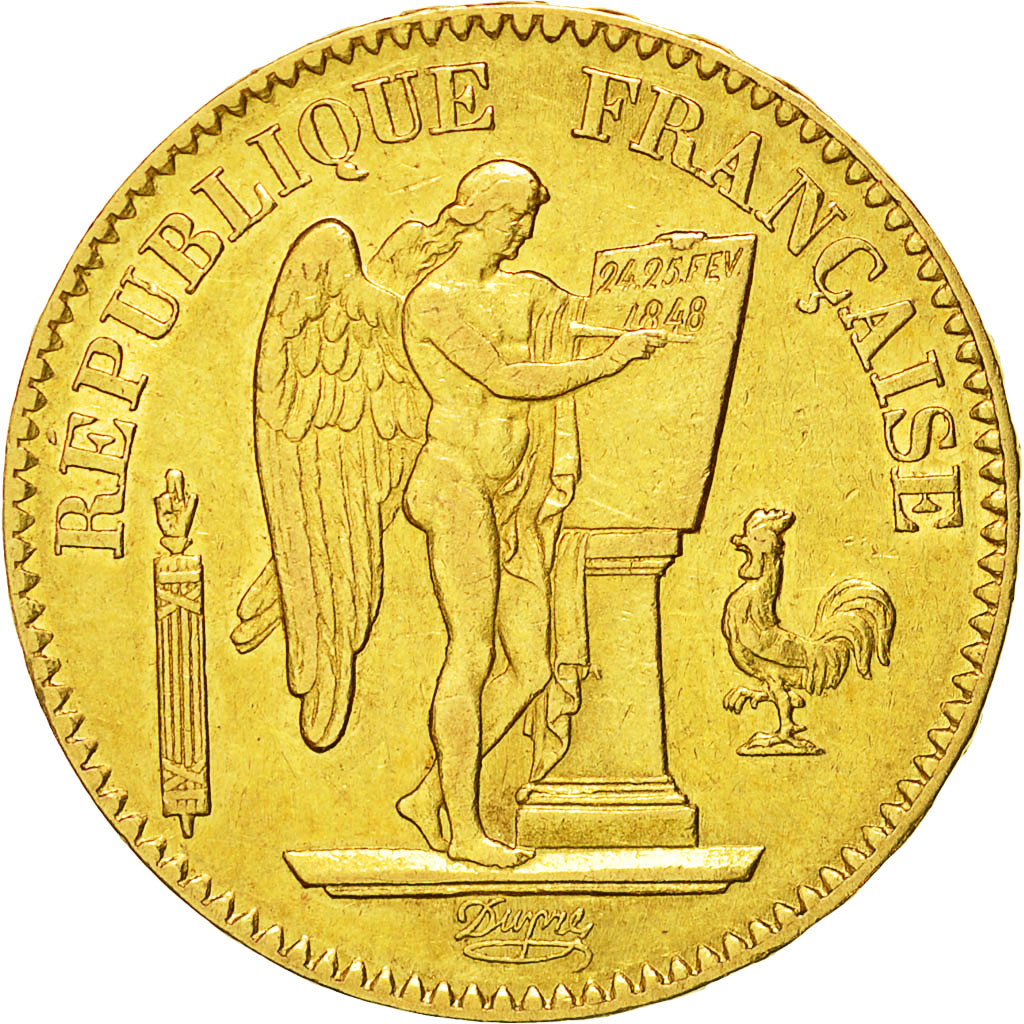 Coin, France, Génie, 20 Francs, 1848, Paris, EF(40-45), Gold, KM:757
