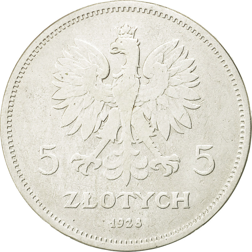 Monnaie, Pologne, 5 Zlotych, 1928, Warsaw, TB, Argent, KM:18