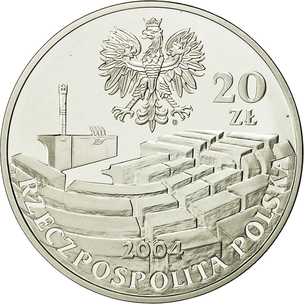 Moneda, Polonia, 20 Zlotych, 2004, Warsaw, FDC, Plata, KM:504