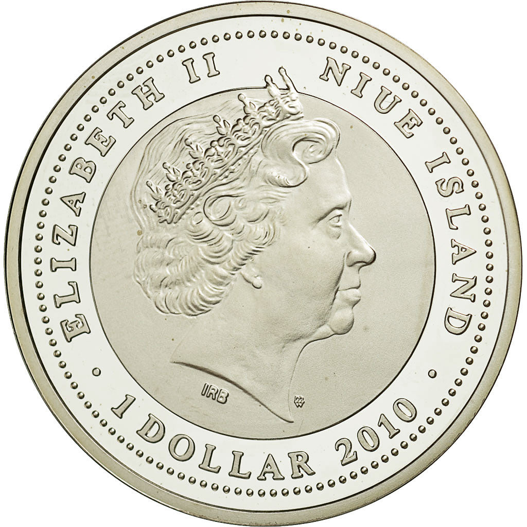 Munten, Niue, Elizabeth II, Dollar, 2010, Warsaw, FDC, Zilver, KM:429