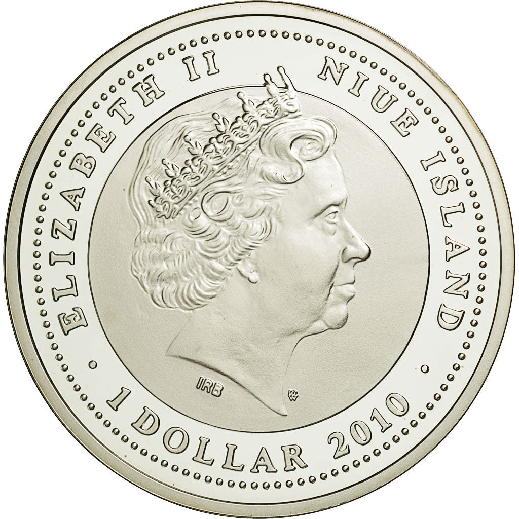 Coin, Niue, Elizabeth II, Dollar, 2010, Warsaw, MS(65-70), Silver, KM:429