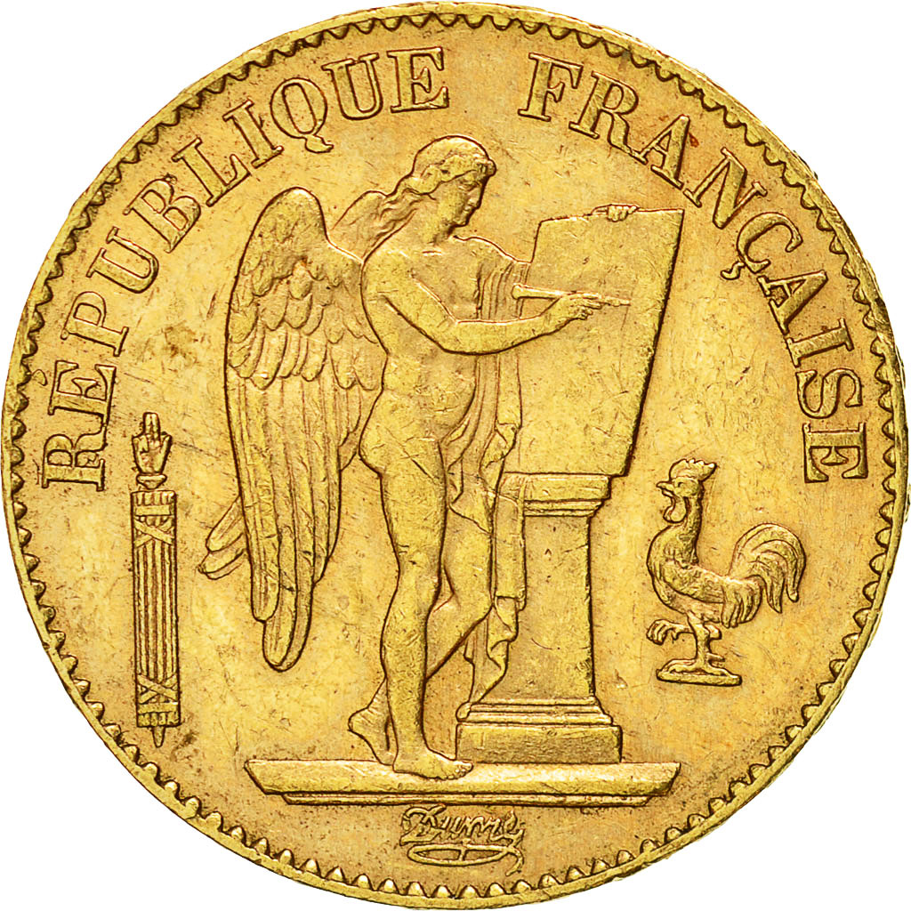 Coin, France, Génie, 20 Francs, 1891, Paris, AU(50-53), Gold, KM:825