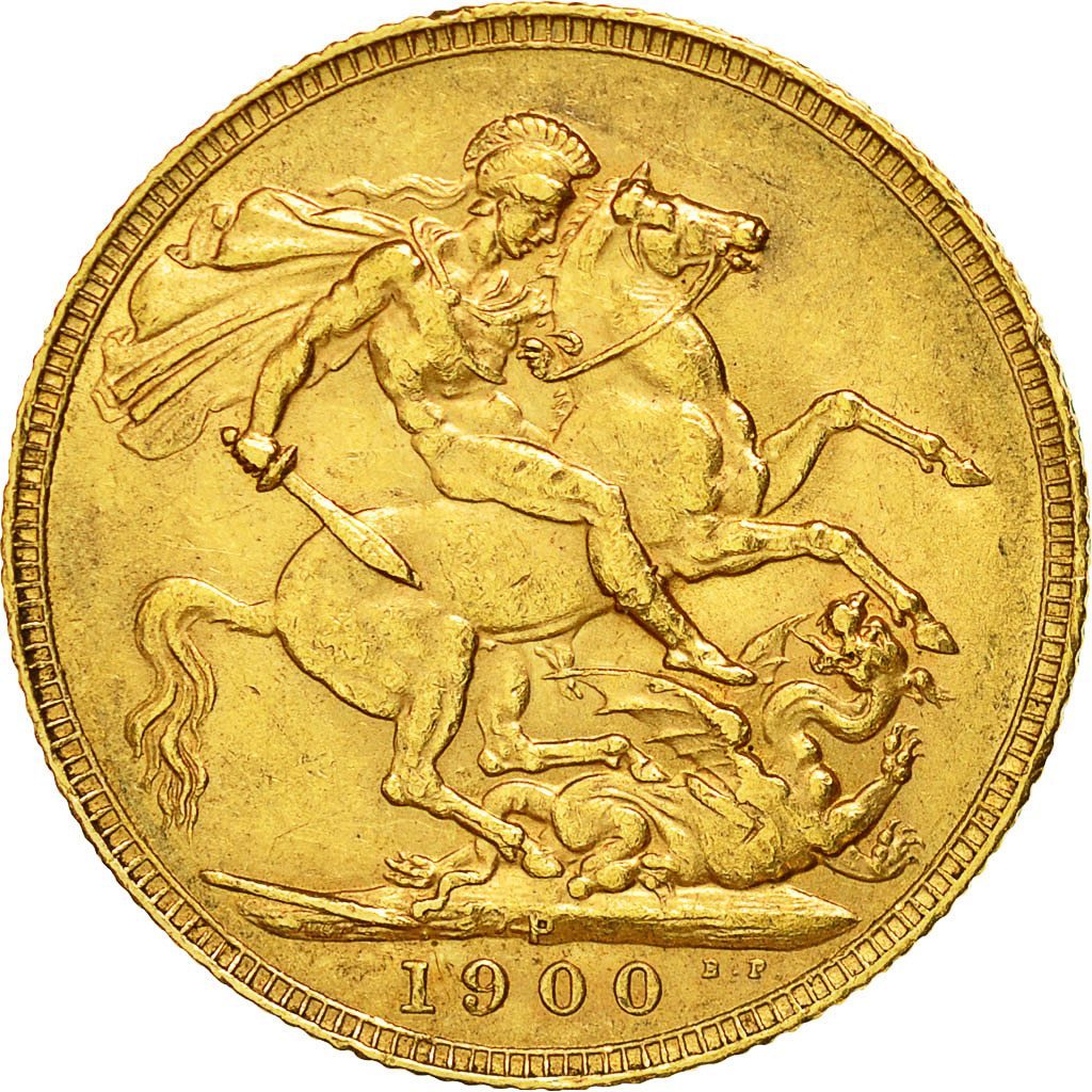 Moneta, Australia, Victoria, Sovereign, 1900, Perth, BB, Oro, KM:13