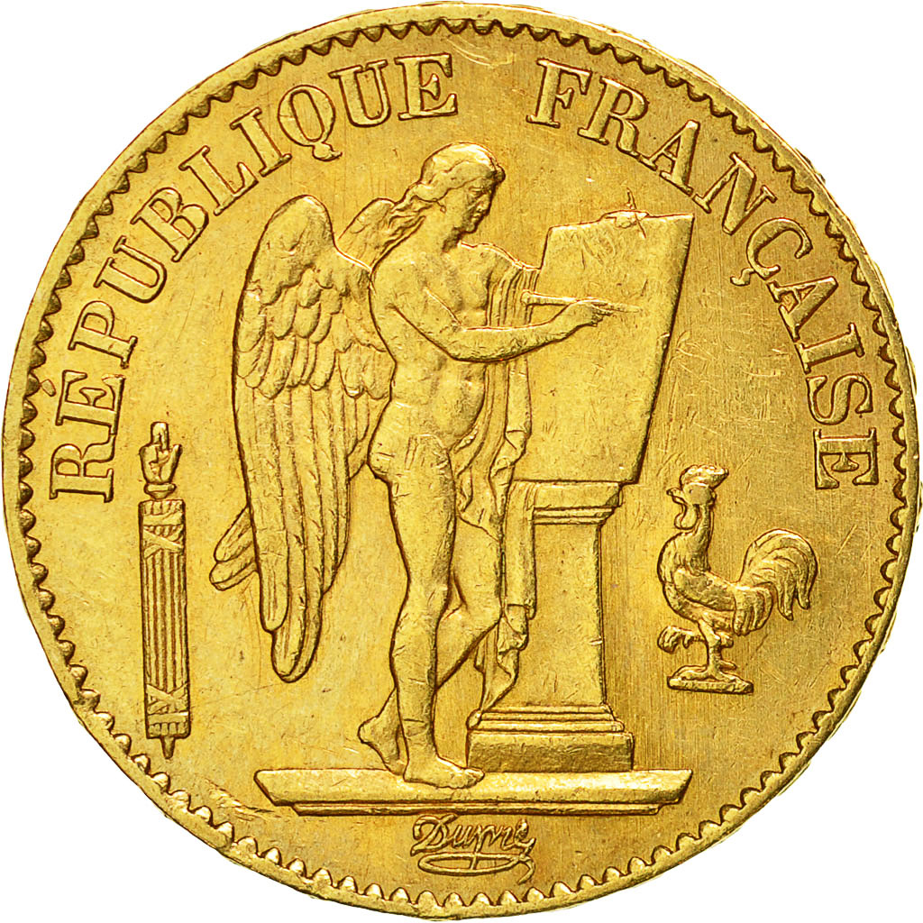 Münze, Frankreich, Génie, 20 Francs, 1875, Paris, SS+, Gold, KM:825