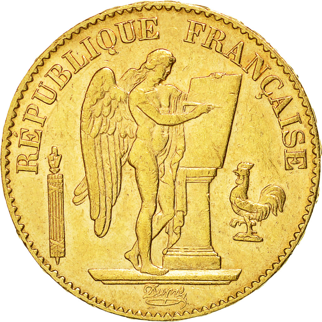 Munten, Frankrijk, Génie, 20 Francs, 1889, Paris, ZF+, Goud, KM:825