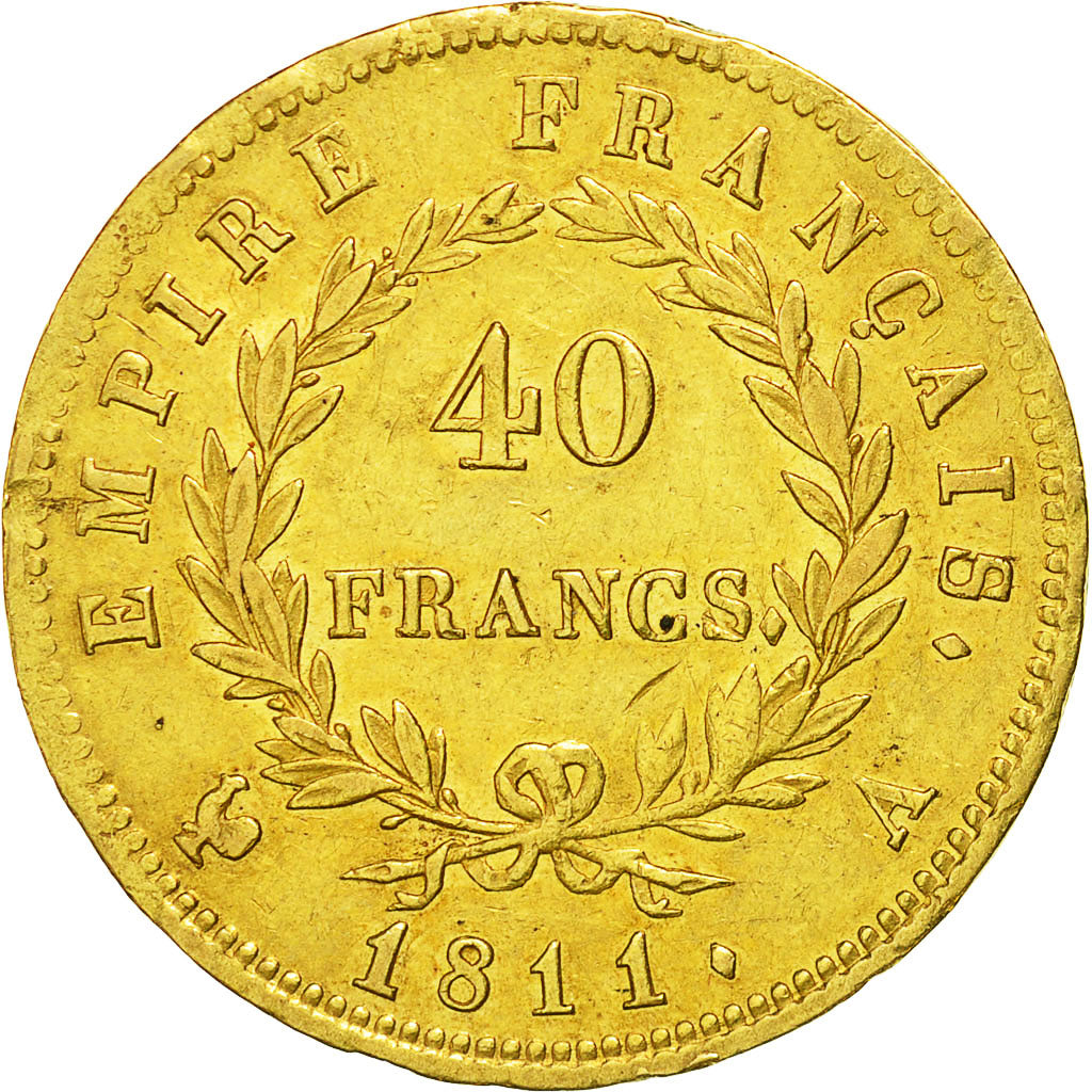 Monnaie, France, Napoléon I, 40 Francs, 1811, Paris, TTB+, Or, Gadoury:1084
