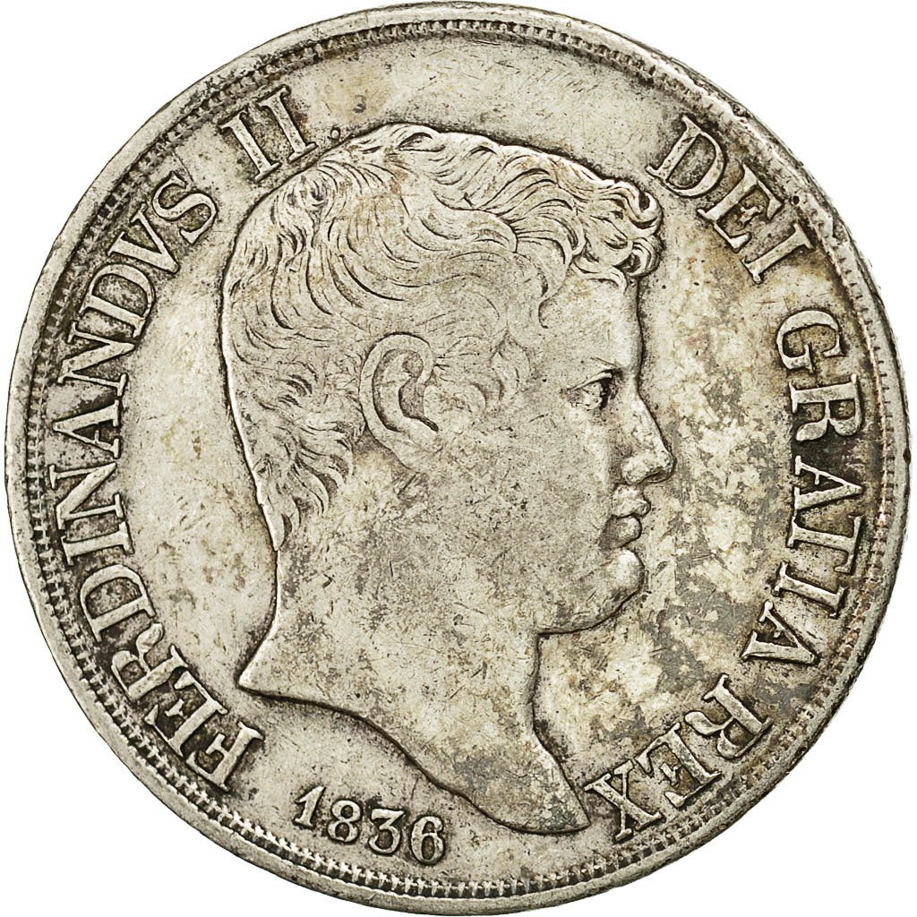 Coin, ITALIAN STATES, NAPLES, Ferdinando II, 120 Grana, 1836, EF(40-45), Silver