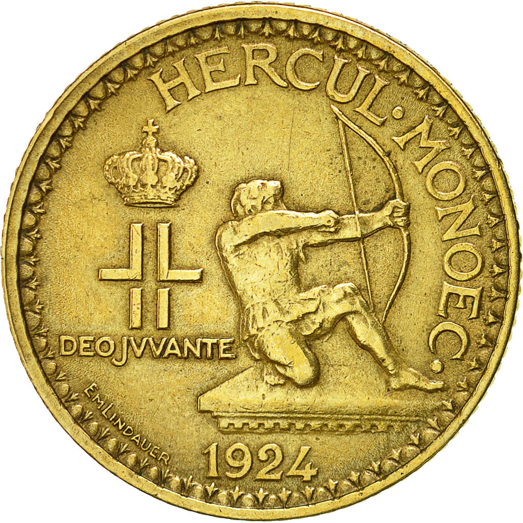 Monnaie, Monaco, Louis II, 2 Francs, 1924, Poissy, SUP, Aluminum-Bronze