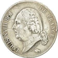 Monnaie, France, Louis XVIII, Louis XVIII, 5 Francs, 1824, Paris, TB+, Argent