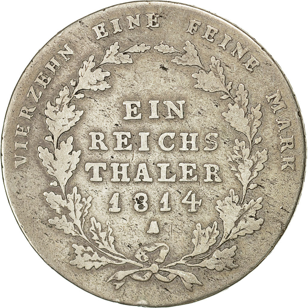 Moneta, Stati tedeschi, PRUSSIA, Friedrich Wilhelm III, Thaler, 1814, Berlin