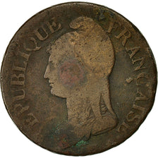 Moneta, Francia, Dupré, 5 Centimes, AN 5, Paris, MB+, Bronzo, KM:640.1