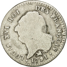 Coin, France, 15 sols françois, 15 Sols, 1/8 ECU, 1791, Rouen, F(12-15)