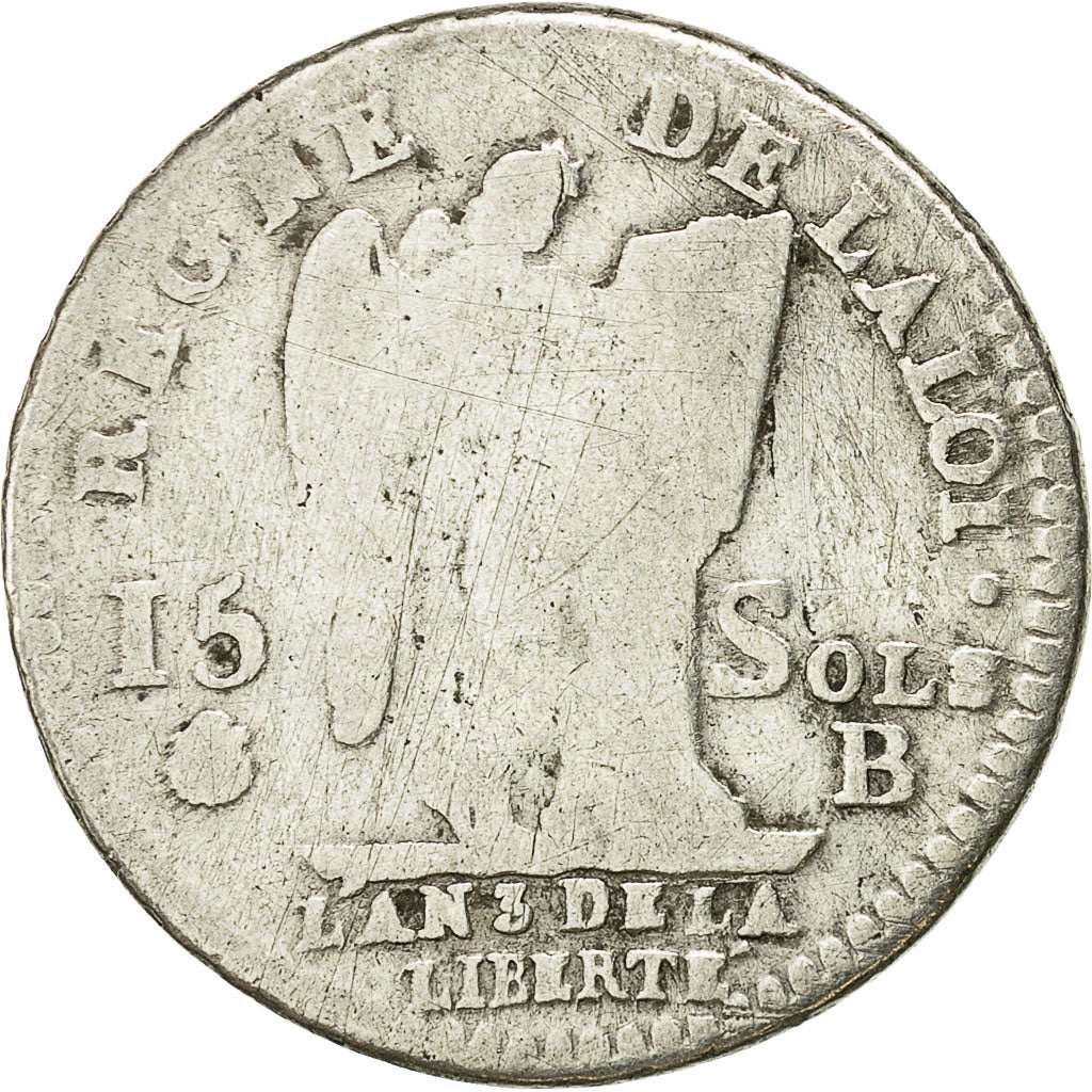Coin, France, 15 sols françois, 15 Sols, 1/8 ECU, 1791, Rouen, F(12-15)