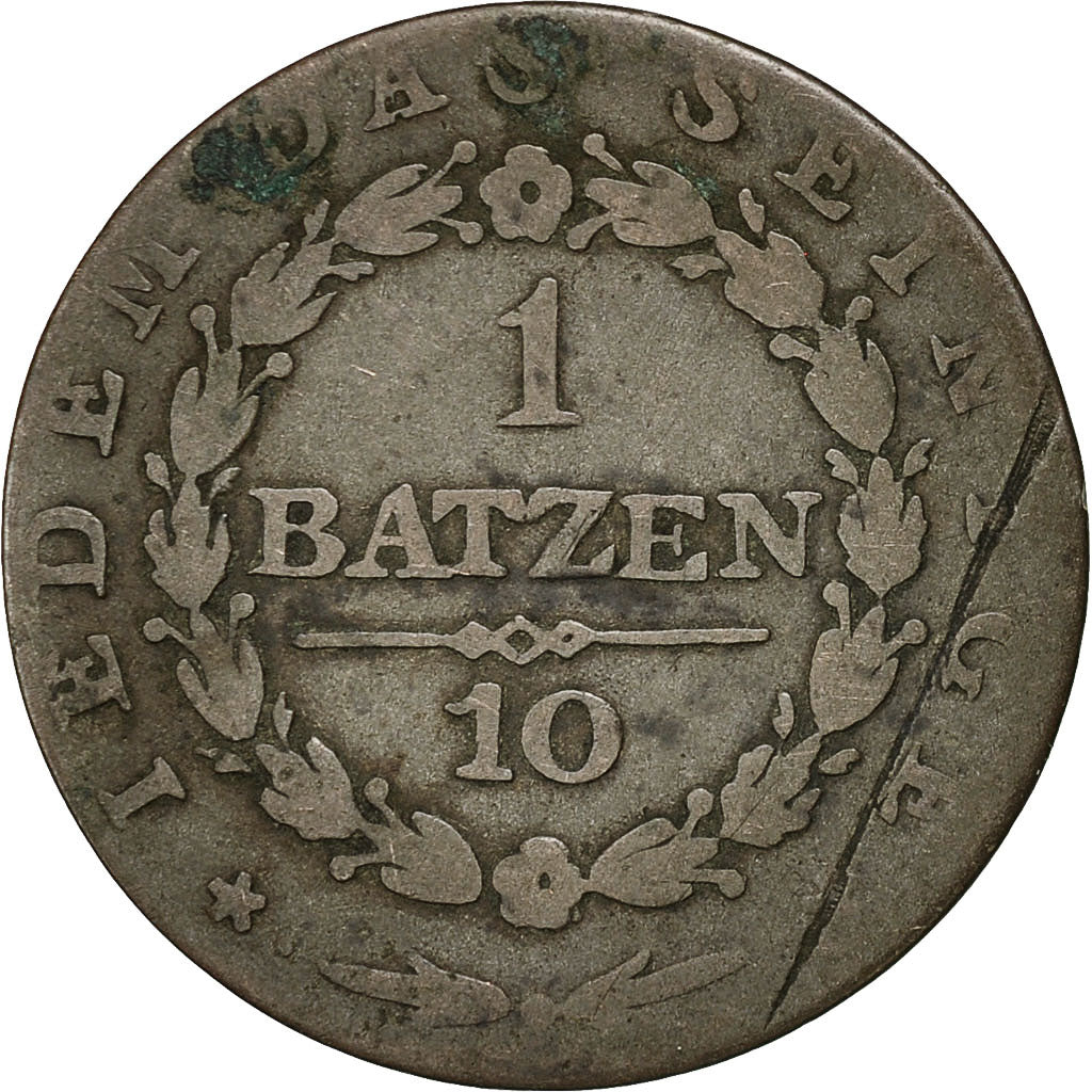 Münze, SWISS CANTONS, APPENZELL, Batzen, 1808, S, Billon, KM:6