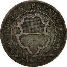 Coin, SWISS CANTONS, FREIBURG, Batzen, 1811, VF(30-35), Billon, KM:75