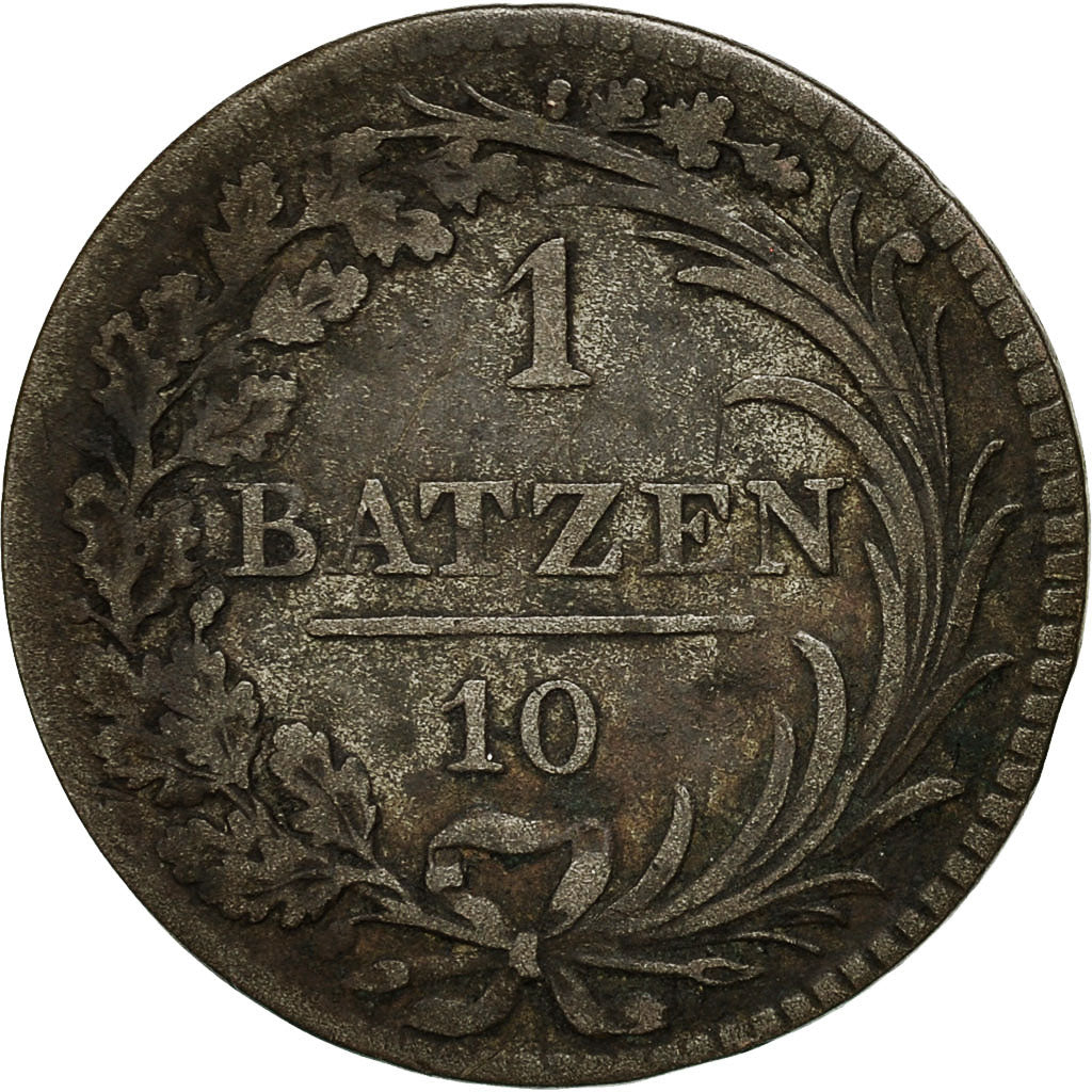 Coin, SWISS CANTONS, FREIBURG, Batzen, 1811, VF(30-35), Billon, KM:75