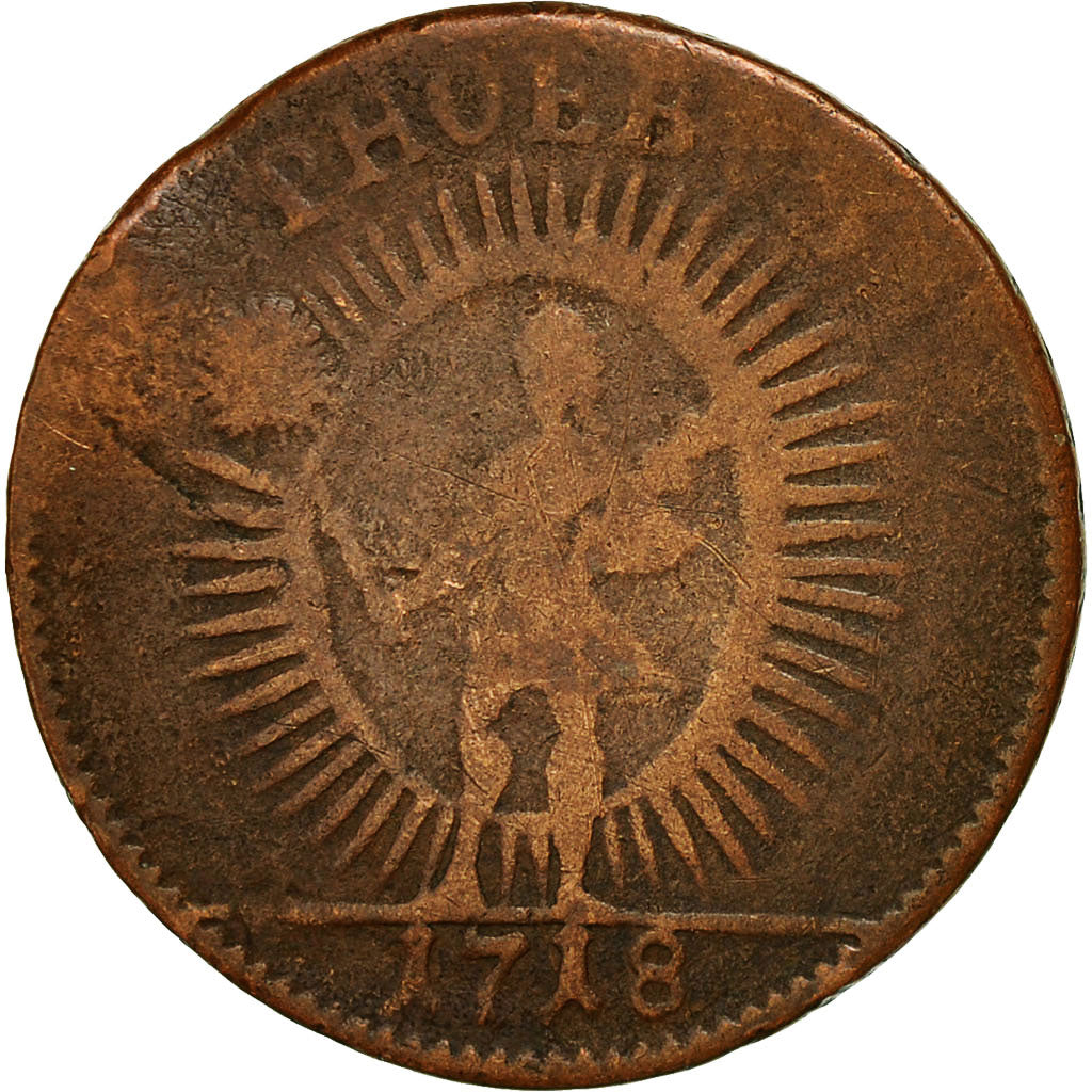 Moneta, Svezia, Carl XII, Daler, 1718, MB, Rame, KM:359