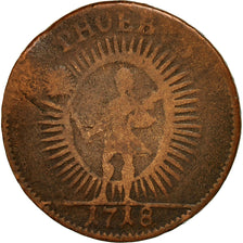 Moneta, Svezia, Carl XII, Daler, 1718, MB, Rame, KM:359