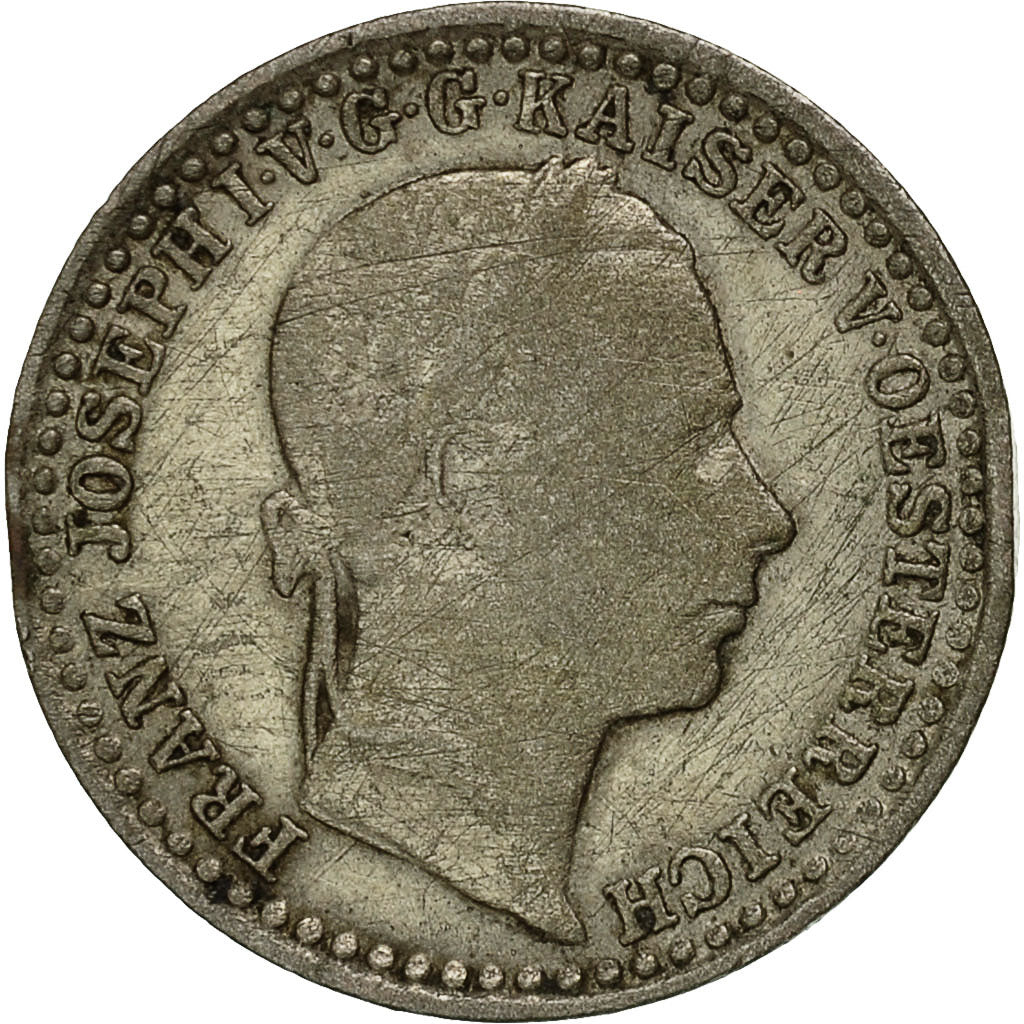 Coin, Austria, Franz Joseph I, 5 Kreuzer, 1859, VF(20-25), Silver, KM:2197