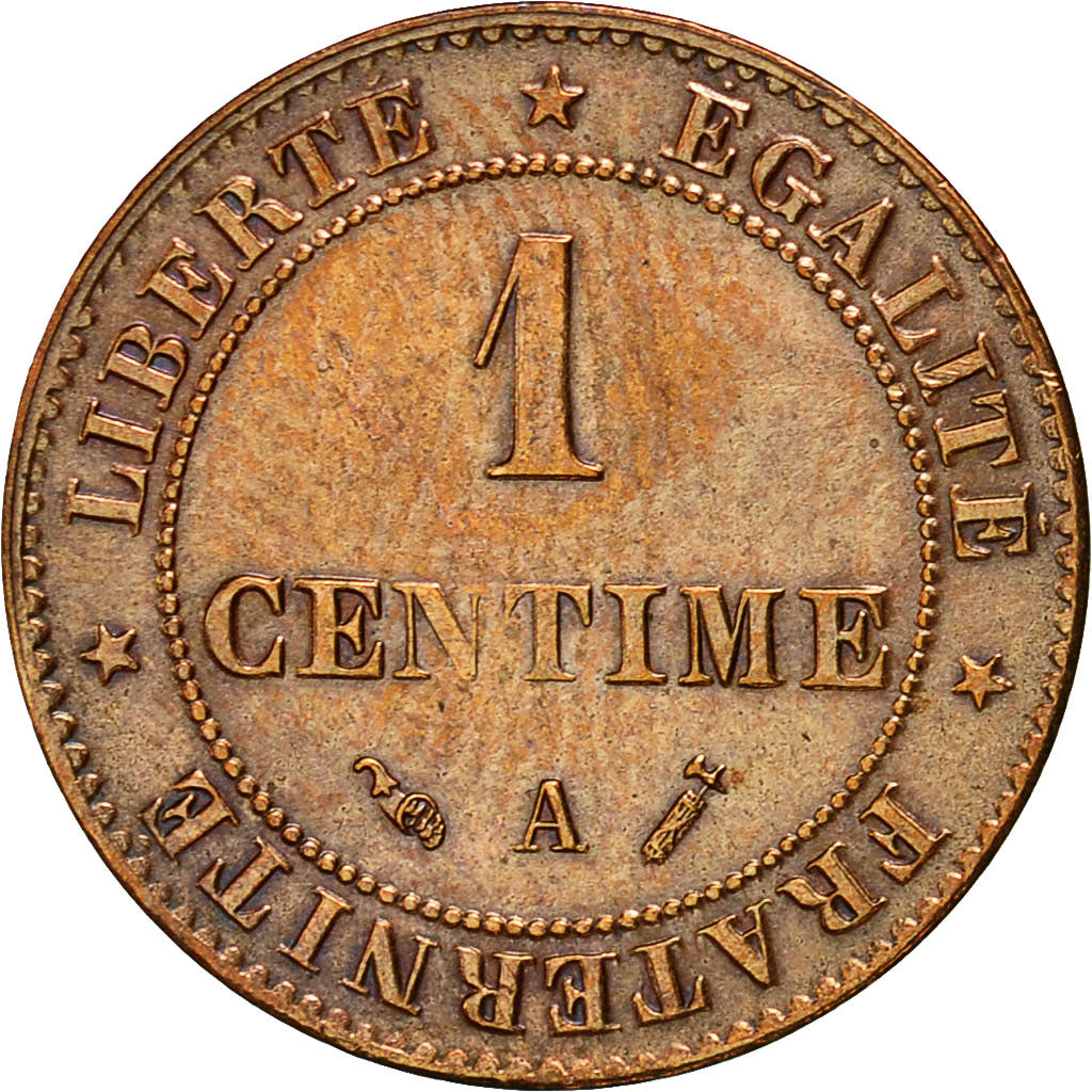 Moneta, Francja, Cérès, Centime, 1890, Paris, AU(55-58), Bronze, KM:826.1