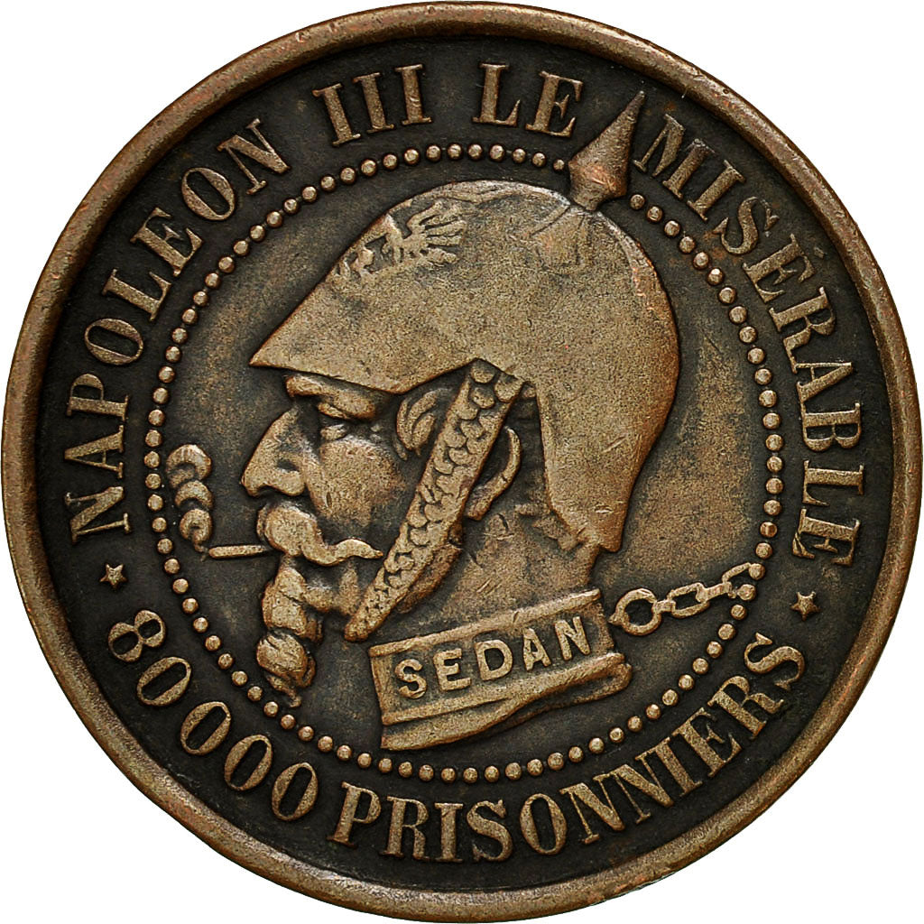 Moneta, Francja, Napoléon III, 5 Centimes, 1871, AU(50-53), Miedź