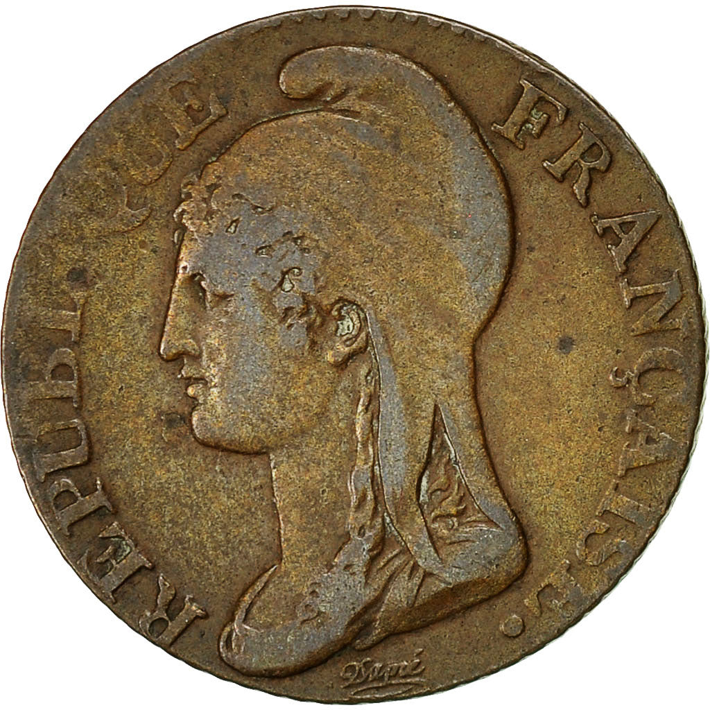 Coin, France, Dupré, 5 Centimes, AN 4, Paris, EF(40-45), Bronze, KM:635.1