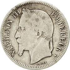 Moneta, Francia, Napoleon III, Napoléon III, Franc, 1869, Paris, MB, Argento