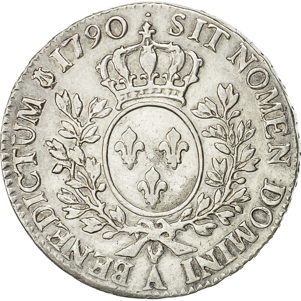 Coin, France, Louis XVI, 1/2 Ecu, 1790, Paris, EF(40-45), Silver, Gadoury:355