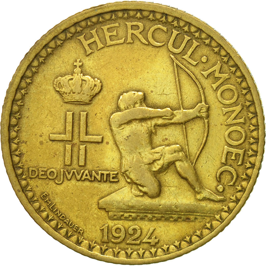 Monnaie, Monaco, Louis II, 2 Francs, 1924, Poissy, TTB, Aluminum-Bronze