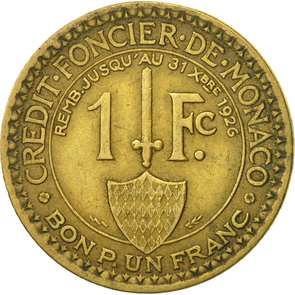 Munten, Monaco, Louis II, Franc, 1924, Poissy, ZF, Aluminum-Bronze, KM:111