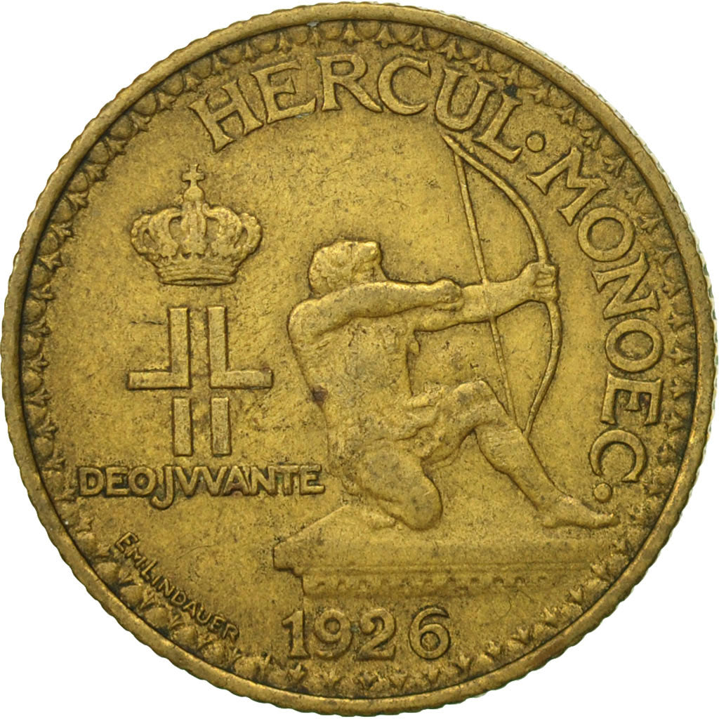 Monnaie, Monaco, Louis II, Franc, 1926, Poissy, TTB, Aluminum-Bronze