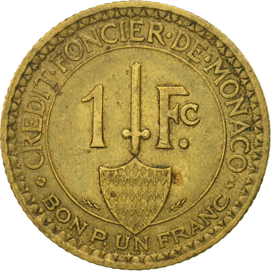 Coin, Monaco, Louis II, Franc, 1926, Poissy, EF(40-45), Aluminum-Bronze, KM:114
