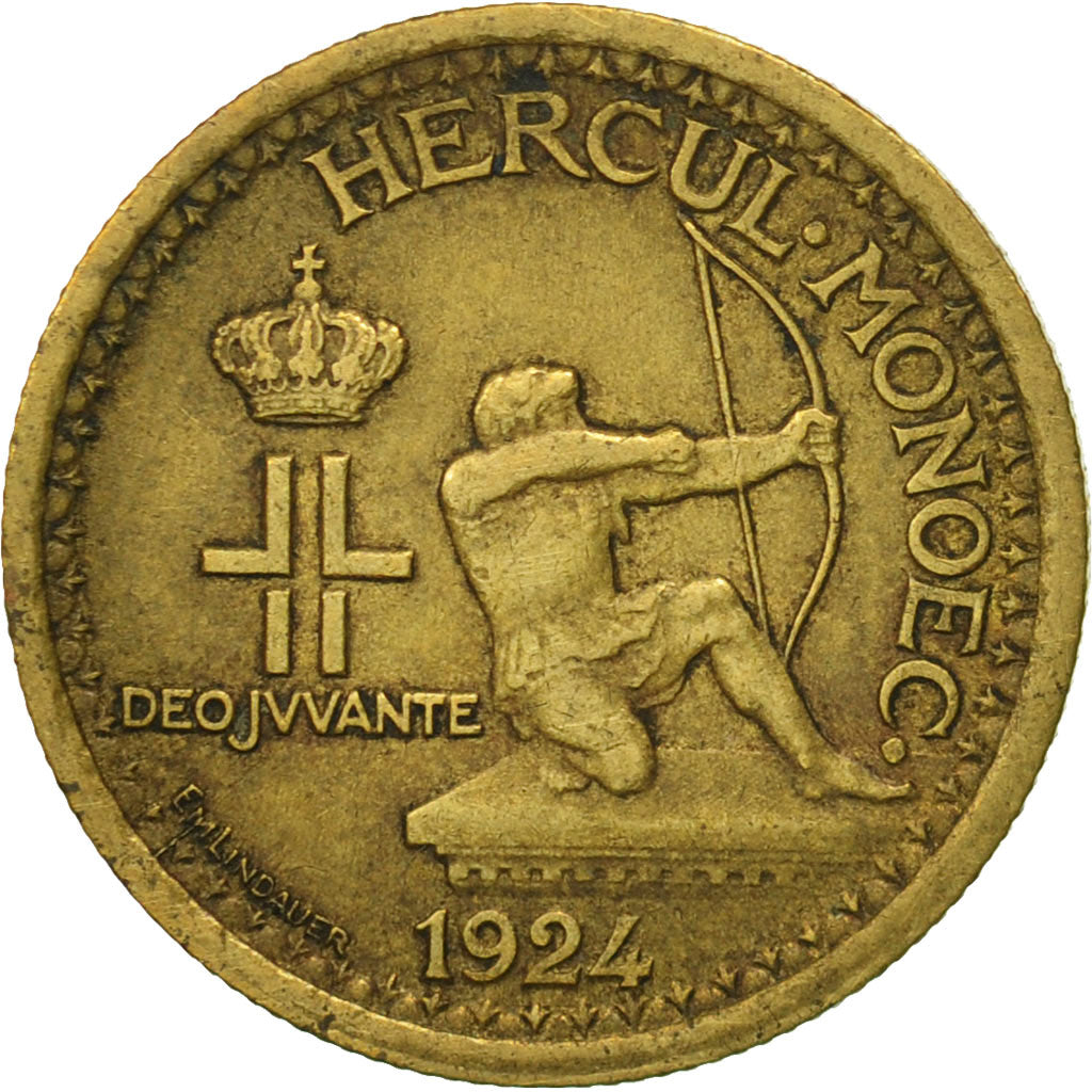 Moneta, Monaco, Louis II, 50 Centimes, 1924, Poissy, BB, Alluminio-bronzo