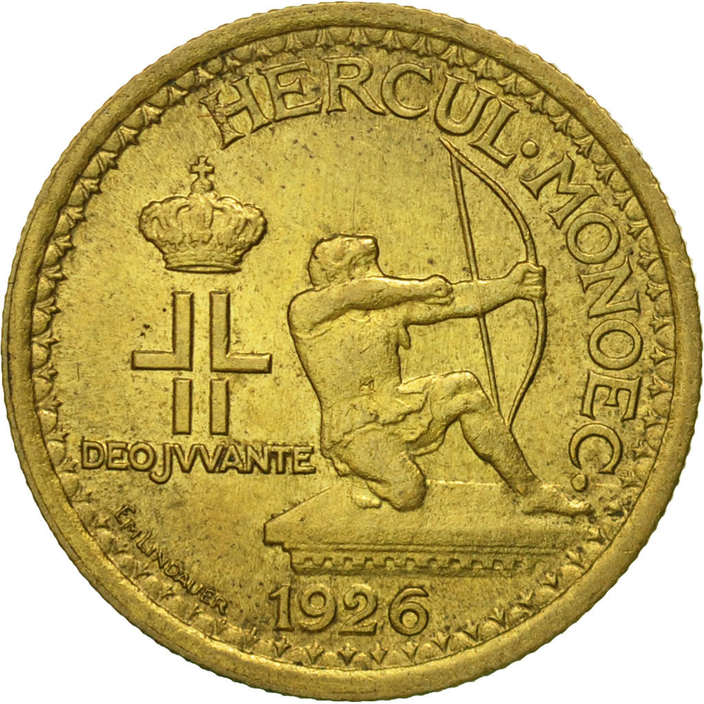 Moneta, Monaco, Louis II, 50 Centimes, 1926, Poissy, BB, Alluminio-bronzo