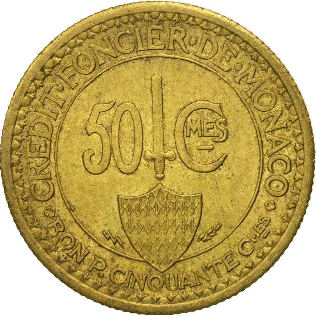 Moneta, Monaco, Louis II, 50 Centimes, 1926, Poissy, BB, Alluminio-bronzo