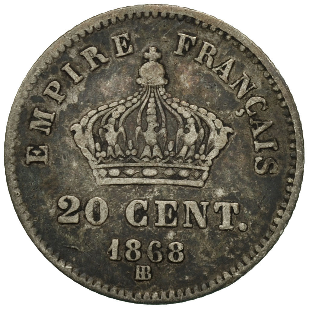 Coin, France, Napoleon III, Napoléon III, 20 Centimes, 1868, Strasbourg