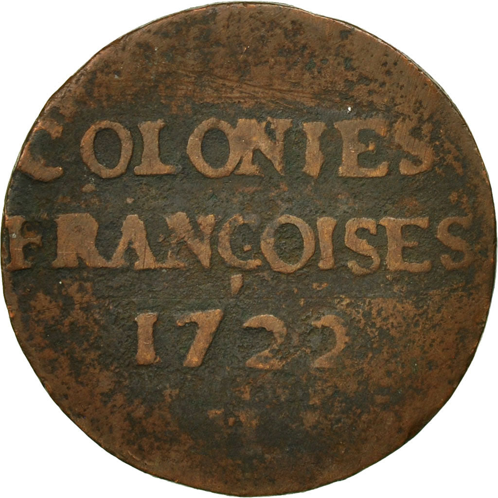 Münze, Französische Kolonien, 9 Deniers, 1722, La Rochelle, SGE, Kupfer