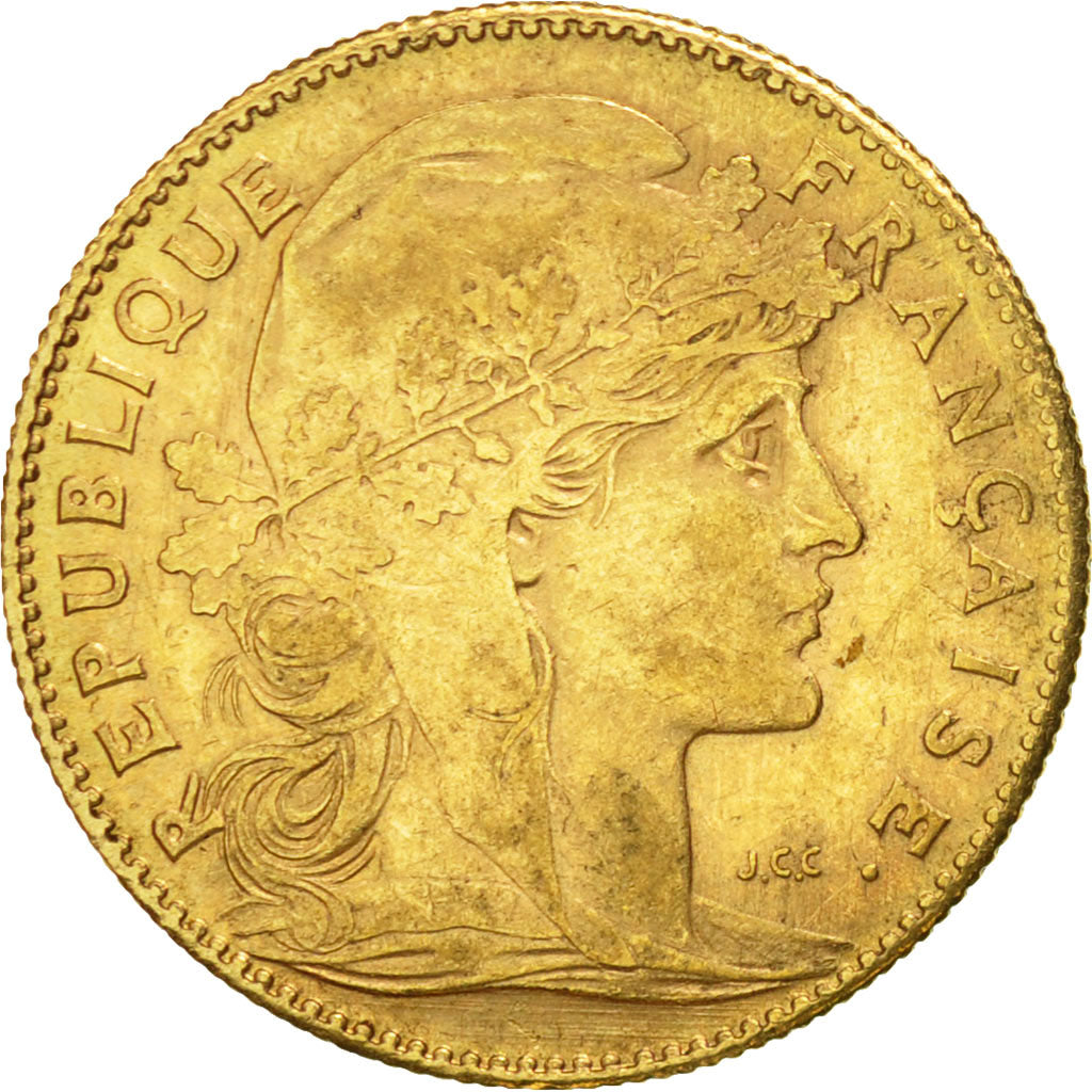 Moneda, Francia, Marianne, 10 Francs, 1911, Paris, MBC, Oro, KM:846