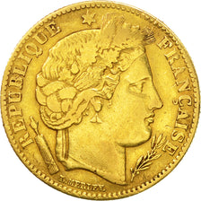 Moneta, Francia, Cérès, 10 Francs, 1850, Paris, MB+, Oro, KM:770, Gadoury:1012