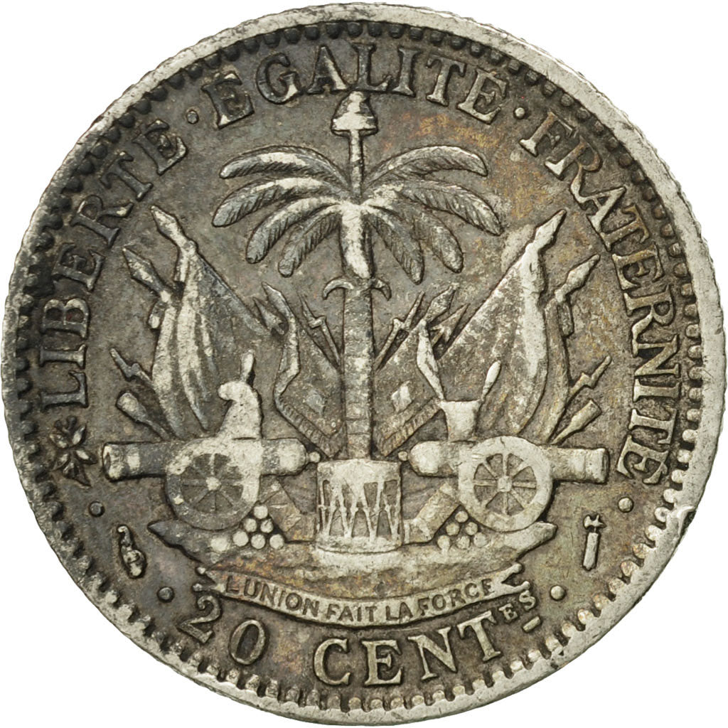 Münze, Haiti, 20 Centimes, 1882, SS, Silber, KM:45