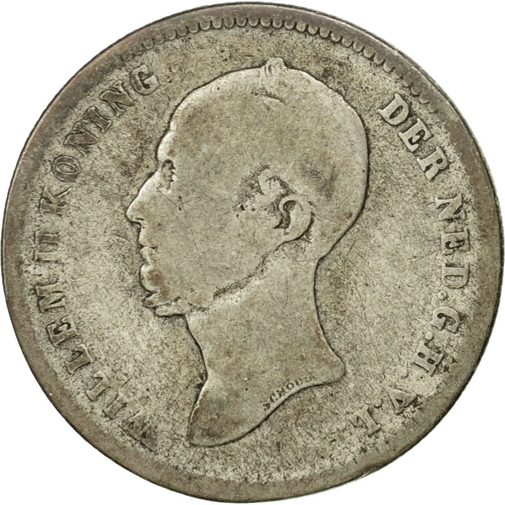 Moneta, Paesi Bassi, William II, 25 Cents, 1848, MB, Argento, KM:76