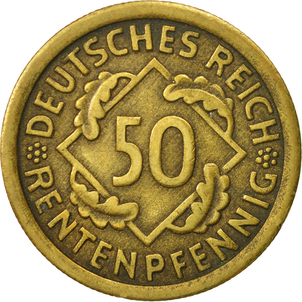Moneta, GERMANIA, REPUBBLICA DI WEIMAR, 50 Rentenpfennig, 1923, Stuttgart, BB+