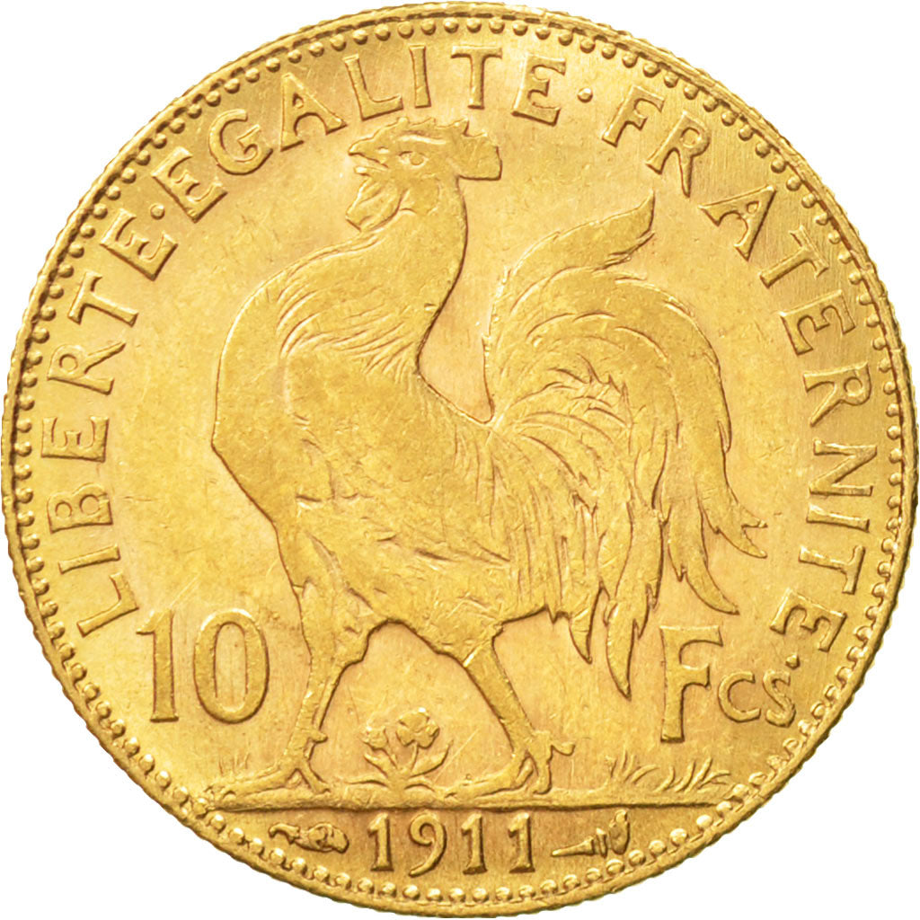 Moneta, Francia, Marianne, 10 Francs, 1911, Paris, BB, Oro, KM:846, Gadoury:1017
