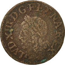 Monnaie, France, Louis XIII, Double tournois de Warin, tête à gauche, Double
