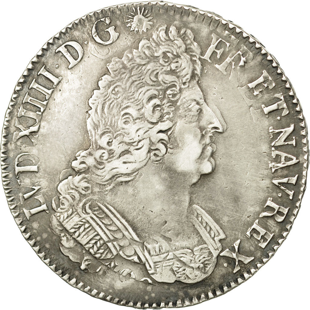Coin, France, Louis XIV, Écu aux palmes, Ecu, 1694, Rouen, EF(40-45), Silver