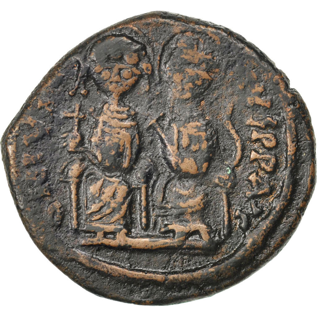 Justin II 565-578, Follis, Nicomedia, EF(40-45), Copper, 13.50
