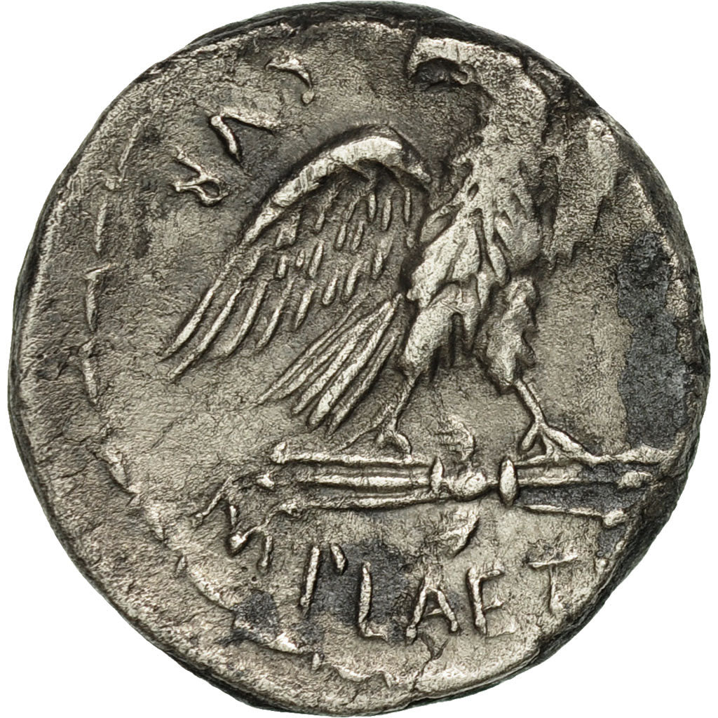 Moneta, Plaetoria, Denarius, 57 BC, Rome, BB, Argento, Crawford:409/1