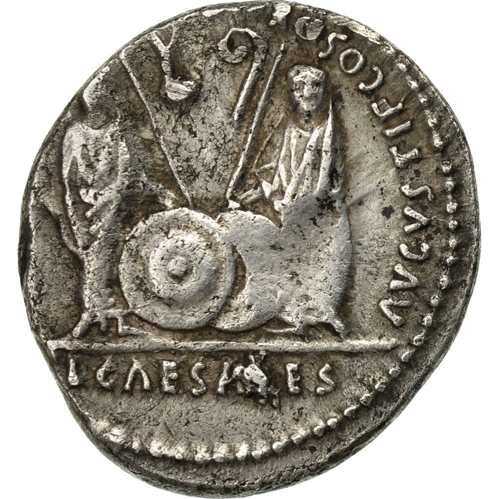 Coin, Augustus, Denarius, 2 AD, Lyon, EF(40-45), Silver, RIC:210