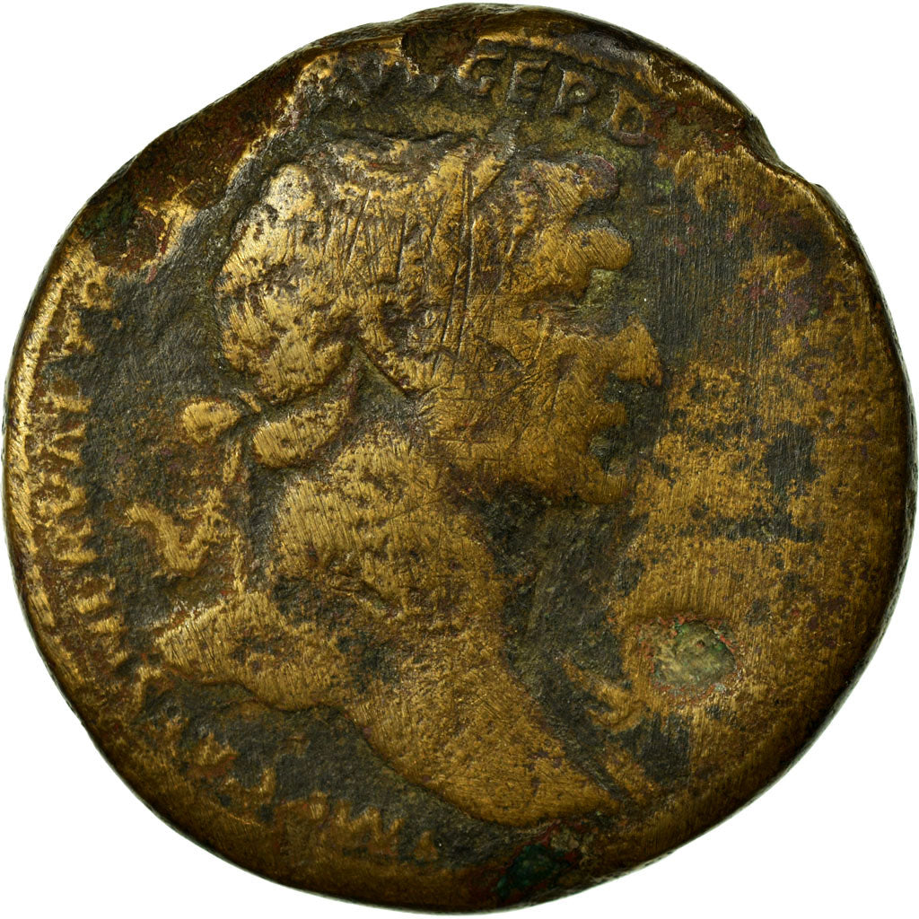 Moneta, Trajan, Sesterzio, Roma, MB, Rame, Cohen:469